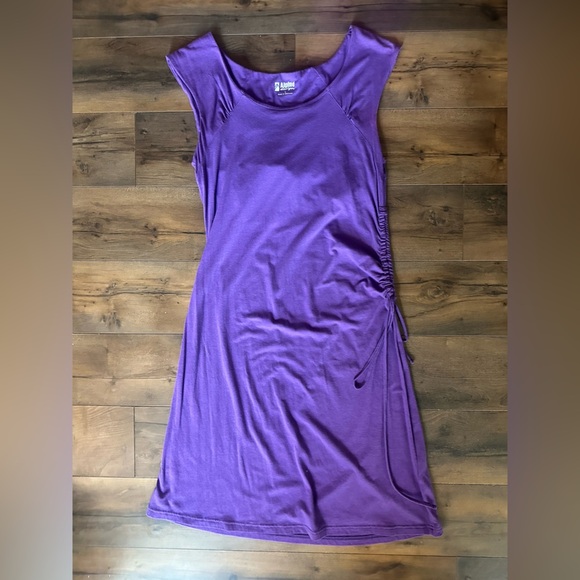 Alpine Design Purple Side Ruched Casual Dress Women’s Large - Picture 2 of 5